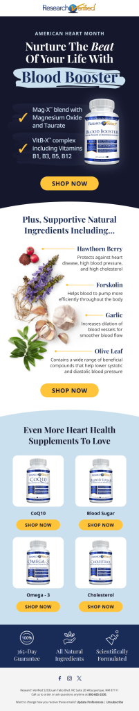 Email design example for Research Verified.