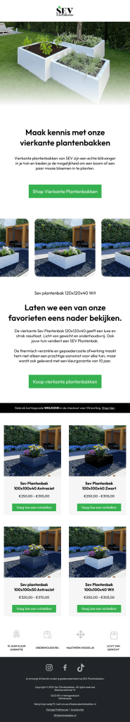 Email design example for SEV Plantenbakken.
